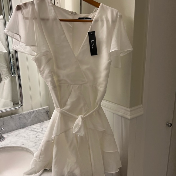 Lulus Ruffle White Dress - Picture 6 of 6